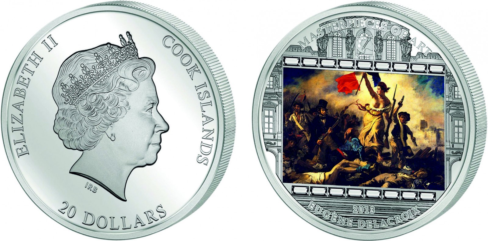 Cook Islands 20 Dollars 2013 Masterpieces Of Art Delacroix - 